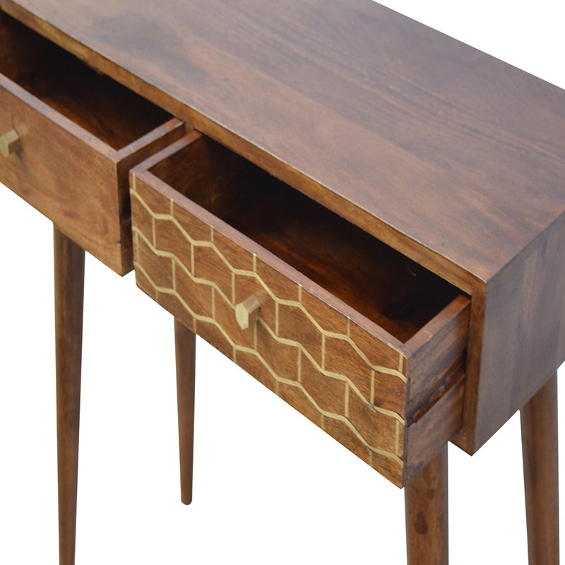 Gold Art Pattern Console Table  - Artisan Furniture 