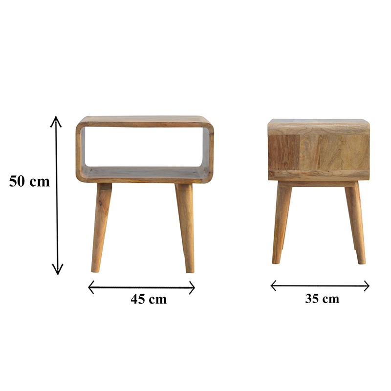 Curved Open Bedside  - Artisan Furniture 