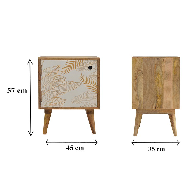 Leaf Screen Printed Bedside  - Artisan Furniture 