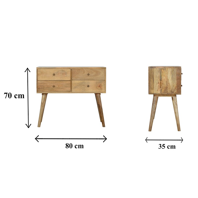 Nordic Style Console Table with 4 Drawers  - Artisan Furniture 