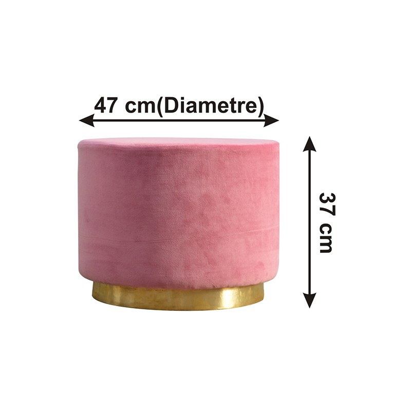 Dusty Pink Footstool with Gold Base  - Artisan Furniture 