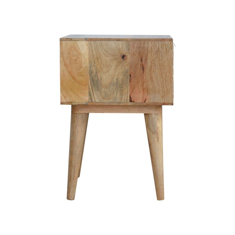 Sleek White Carved Bedside  - Artisan Furniture 