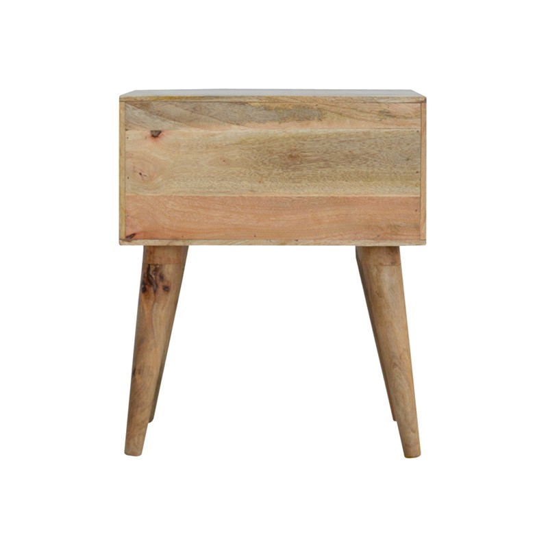 Sleek White Carved Bedside  - Artisan Furniture 