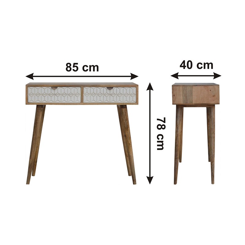 Sleek White Carved Console Table  - Artisan Furniture 