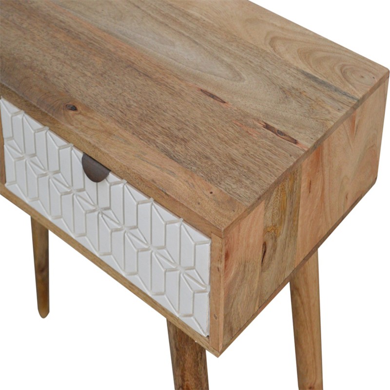 Sleek White Carved Console Table  - Artisan Furniture 
