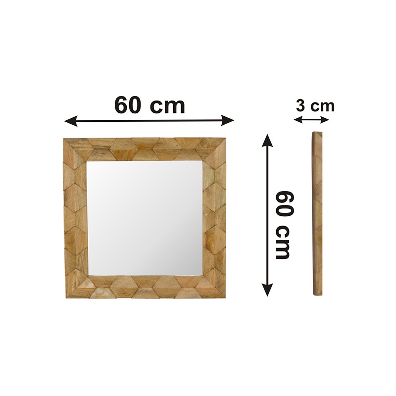 Pineapple Carved Square Mirror  - Artisan Furniture 