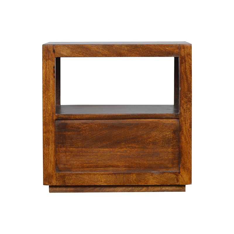 Chestnut Bedside with Gold Bar  - Artisan Furniture 