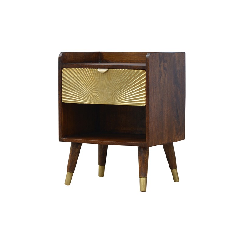 Manila Gold 1 Drawer Bedside  - Artisan Furniture 