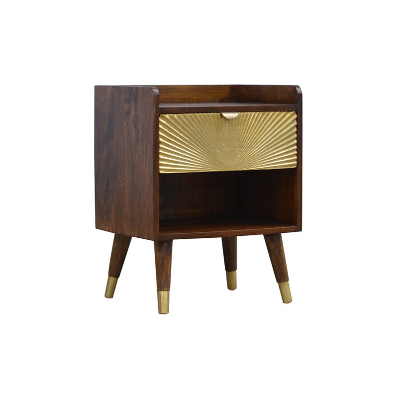 Manila Gold 1 Drawer Bedside  - Artisan Furniture 