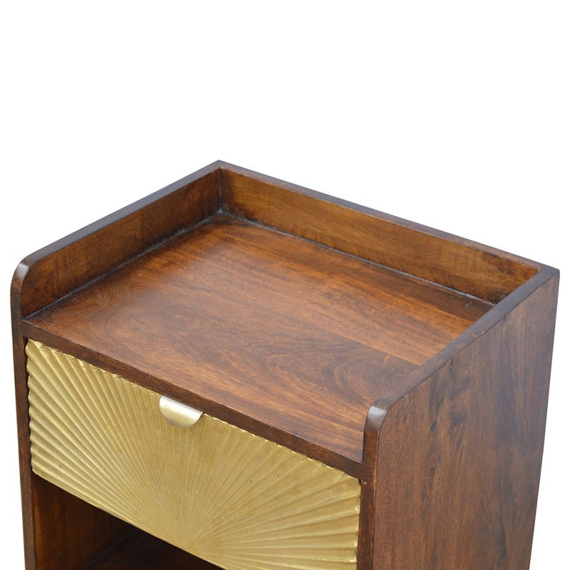 Manila Gold 1 Drawer Bedside  - Artisan Furniture 