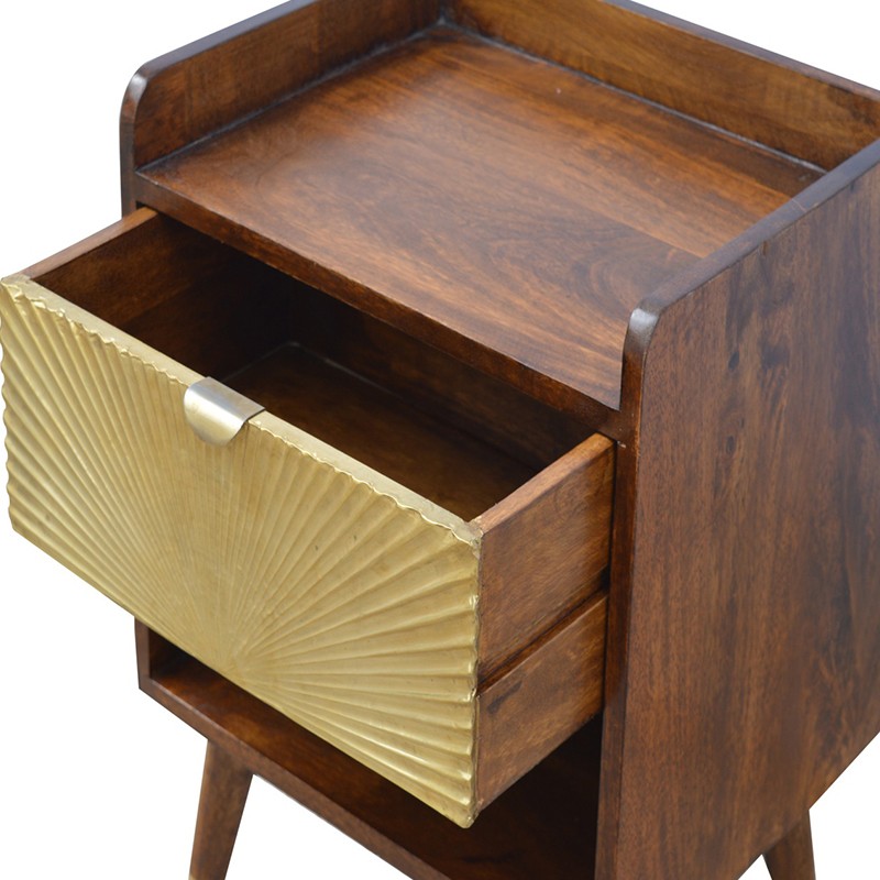 Manila Gold 1 Drawer Bedside  - Artisan Furniture 