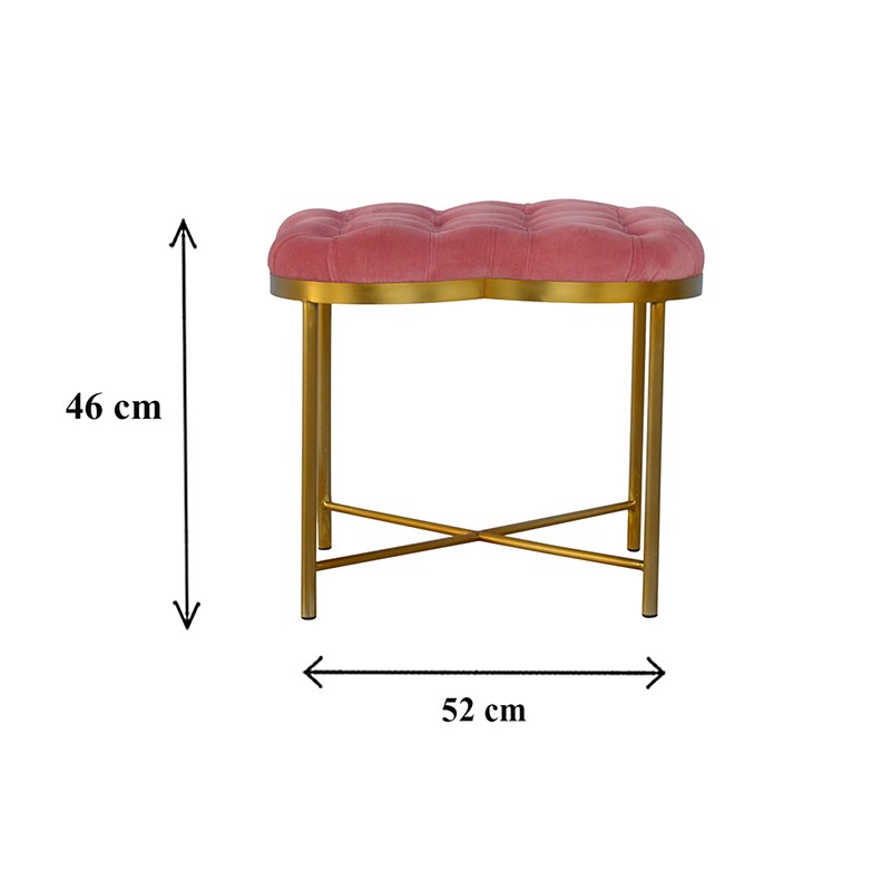 Clover Pink Velvet Footstool  - Artisan Furniture 
