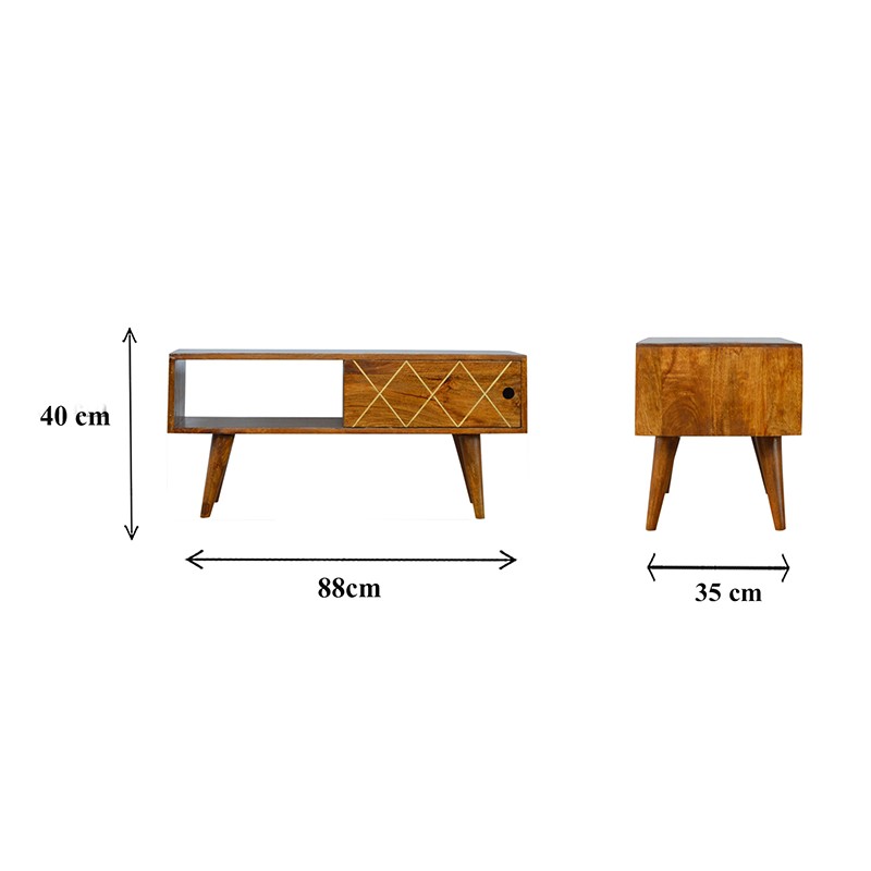 Sliding Brass Inlay Media Unit  - Artisan Furniture 