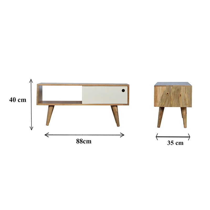 Media Unit with White Painted Sliding Door  - Artisan Furniture 