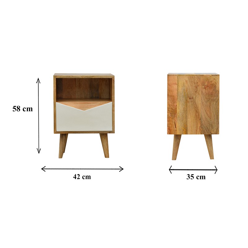 White Painted Envelope Drawer Bedside Table  - Artisan Furniture 