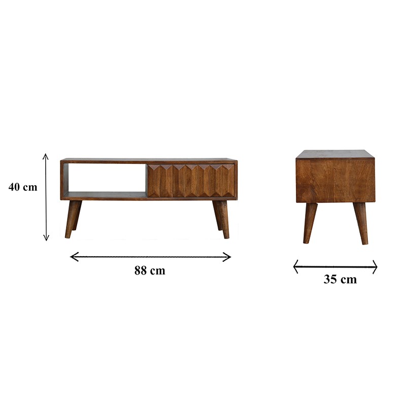 Chestnut Prism Sliding Door Media Unit  - Artisan Furniture 