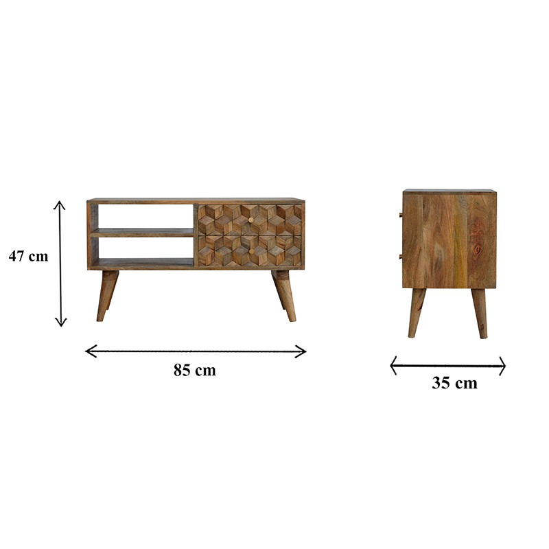 Cube Carved Media Unit  - Artisan Furniture 