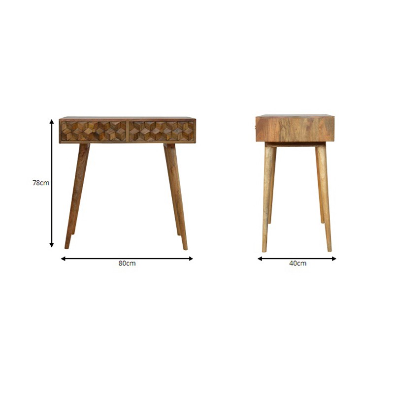 Cube Carved Console Table  - Artisan Furniture 