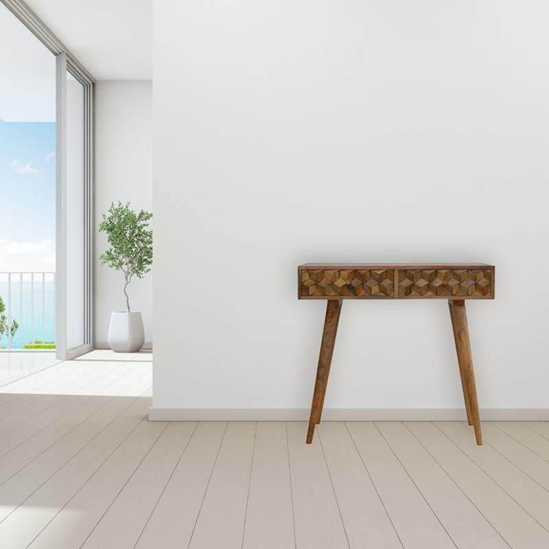 Cube Carved Console Table Artisan Furniture