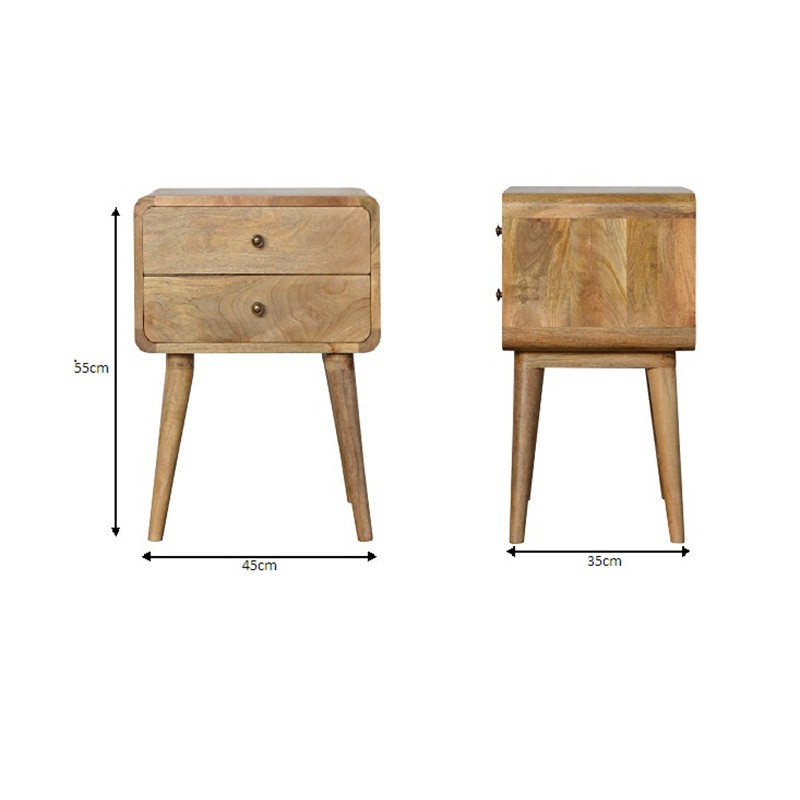 Curved Oak-ish Bedside  - Artisan Furniture 