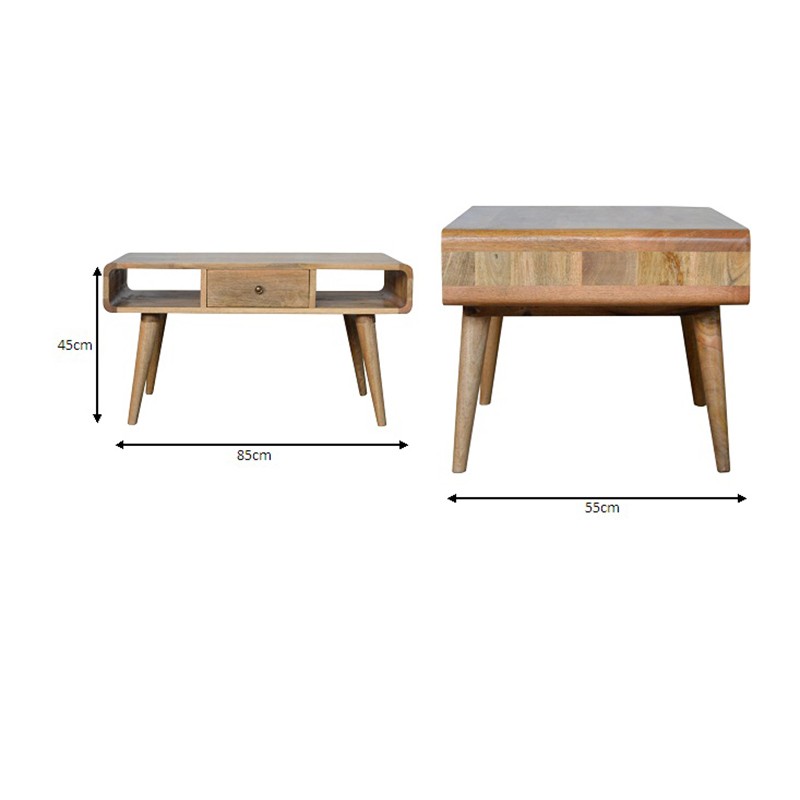 Curved Oak-ish Coffee Table  - Artisan Furniture 