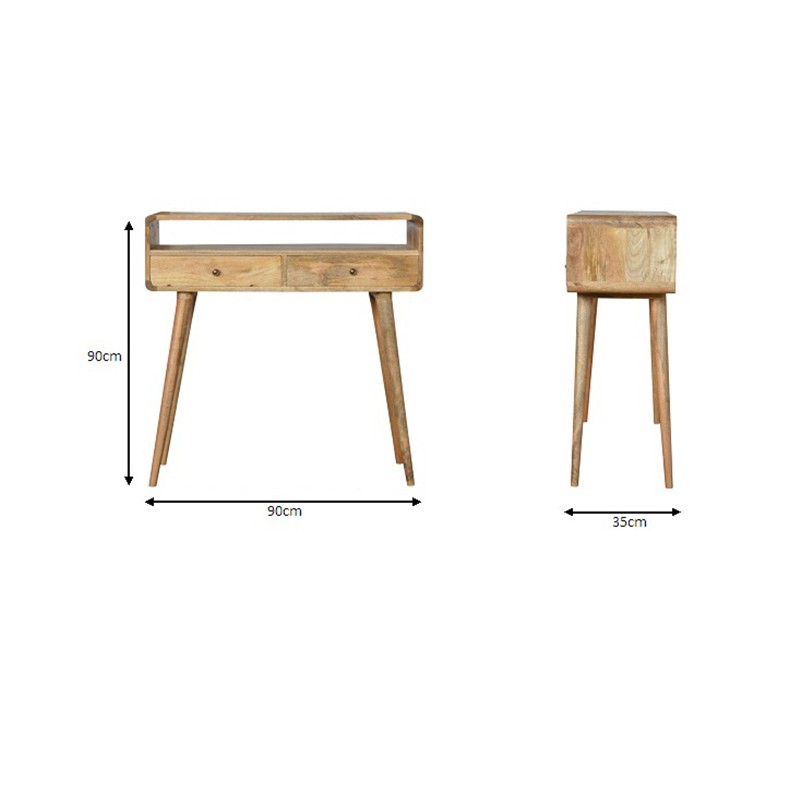 Curved Oak-ish Console Table  - Artisan Furniture 