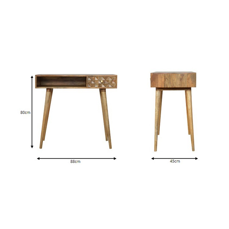 Diamond Carved Writing Desk  - Artisan Furniture 