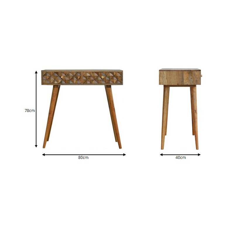 Diamond Carved Console Table  - Artisan Furniture 