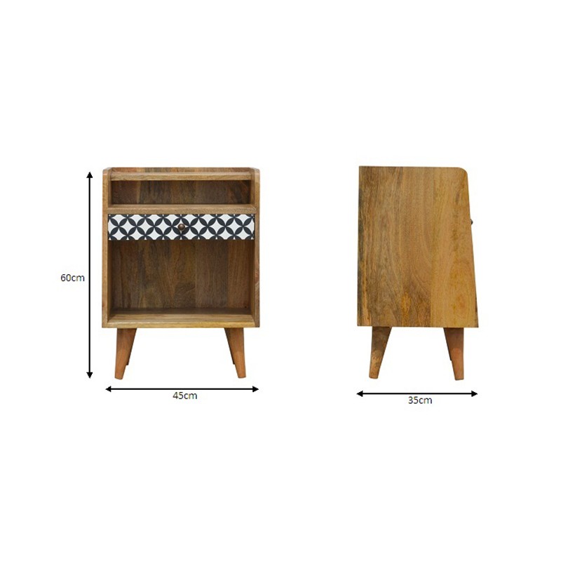 District Diamond Patterned Bedside  - Artisan Furniture 