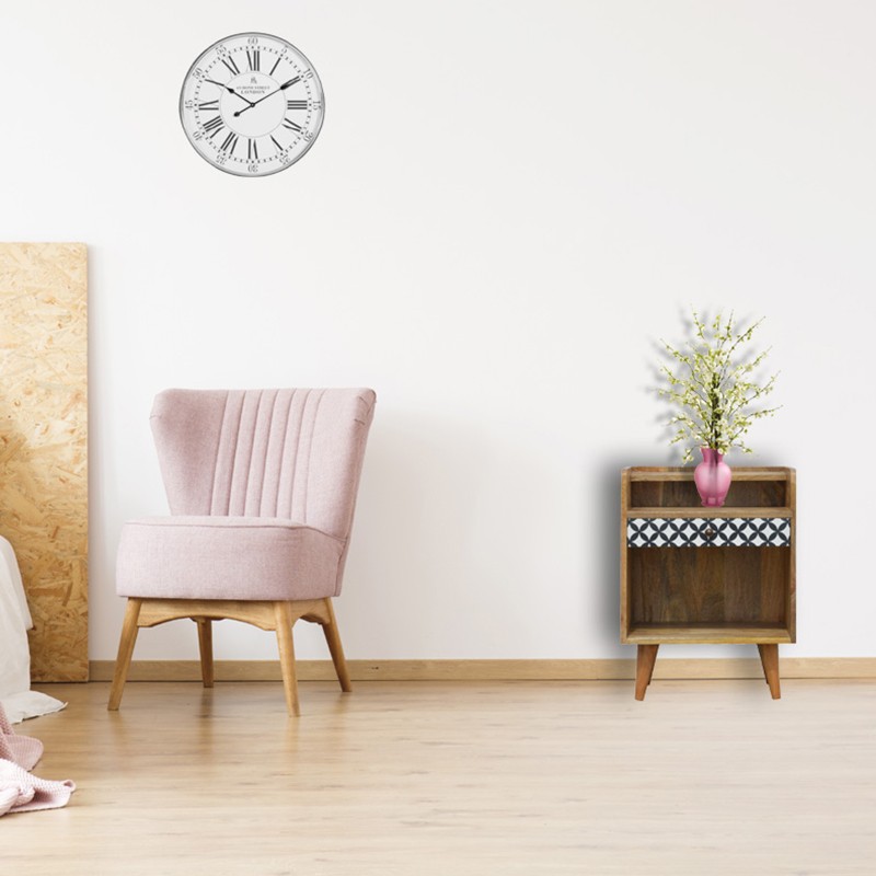 District Diamond Patterned Bedside Artisan Furniture