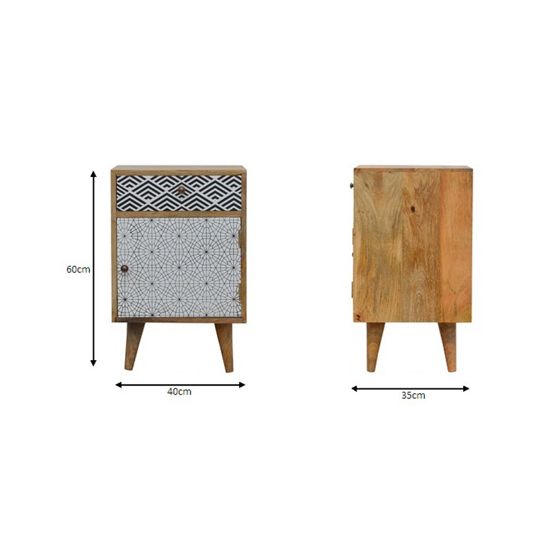 Mixed Pattern Bedside  - Artisan Furniture 