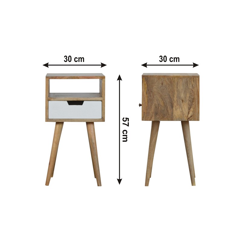 Mini White Hand Painted Bedside  - Artisan Furniture 