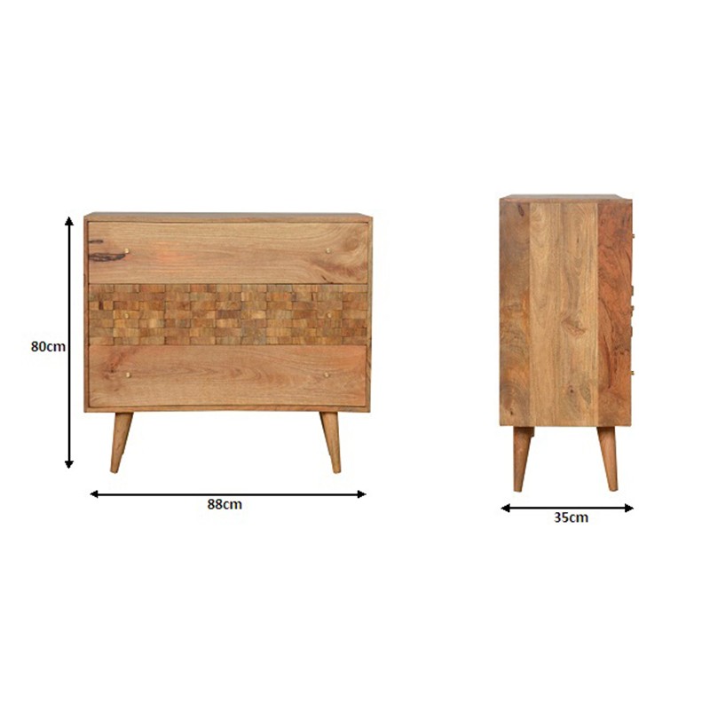 Tile Carved Chest  - Artisan Furniture 