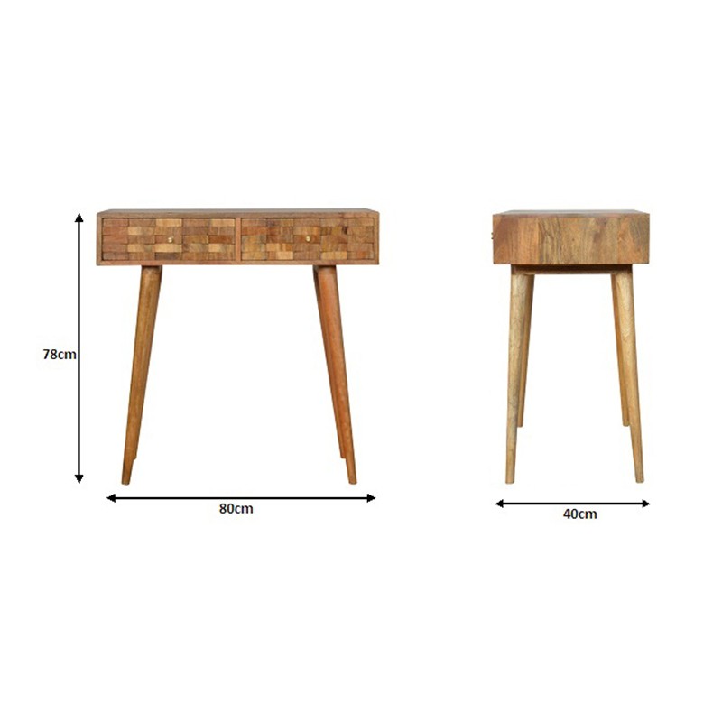 Tile Carved Console Table  - Artisan Furniture 