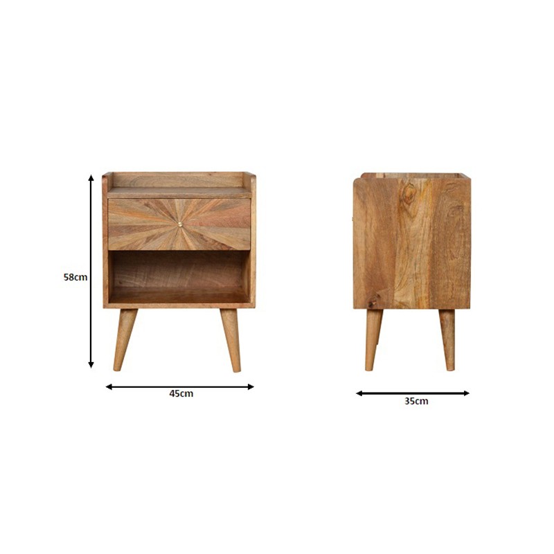 Sunrise Bedside with Open Slot  - Artisan Furniture 