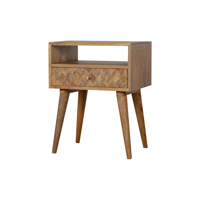 Assorted Oak-ish Bedside with Open Slot  - Artisan Furniture 