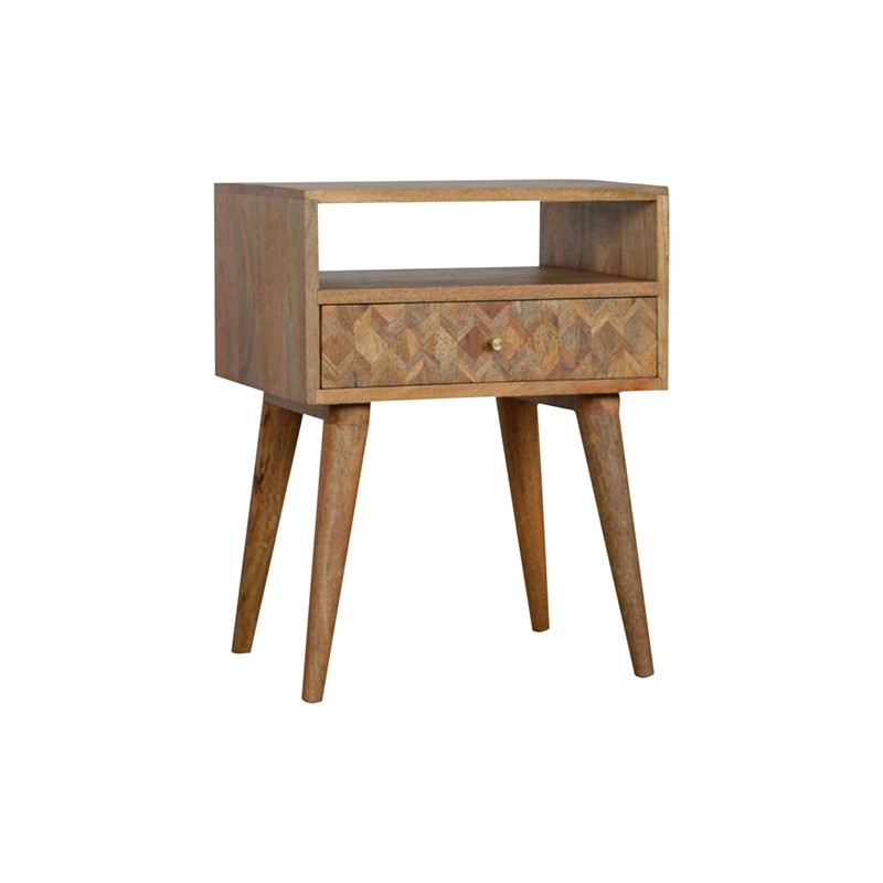 Assorted Oak-ish Bedside with Open Slot  - Artisan Furniture 