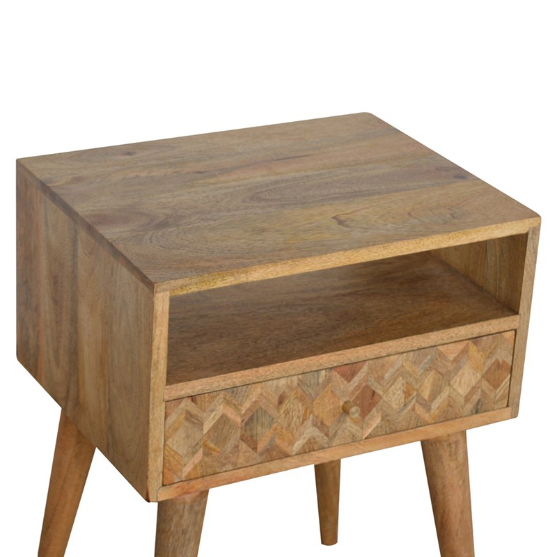 Assorted Oak-ish Bedside with Open Slot  - Artisan Furniture 