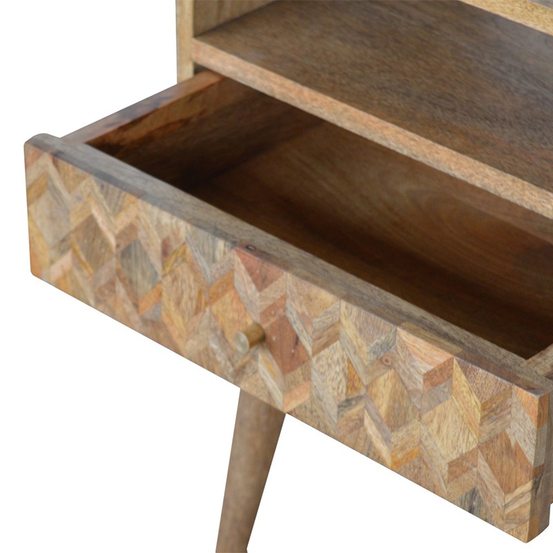 Assorted Oak-ish Bedside with Open Slot  - Artisan Furniture 