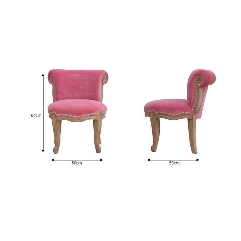 Pink Velvet Studded Chair  - Artisan Furniture 