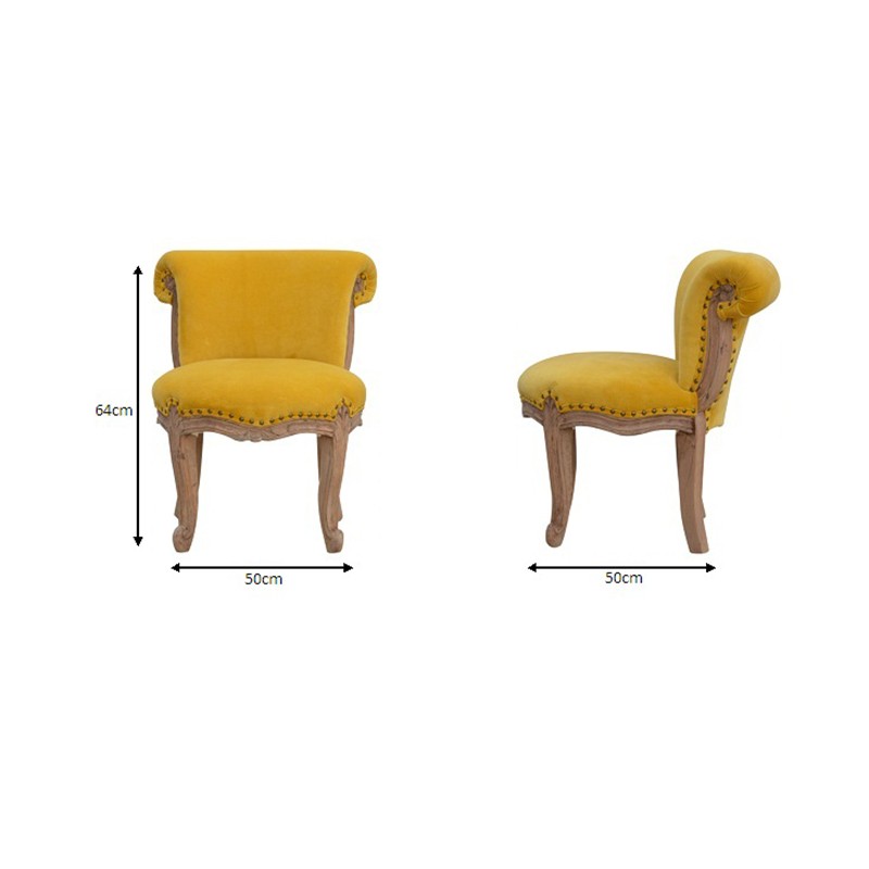 Mustard Velvet Studded Chair  - Artisan Furniture 