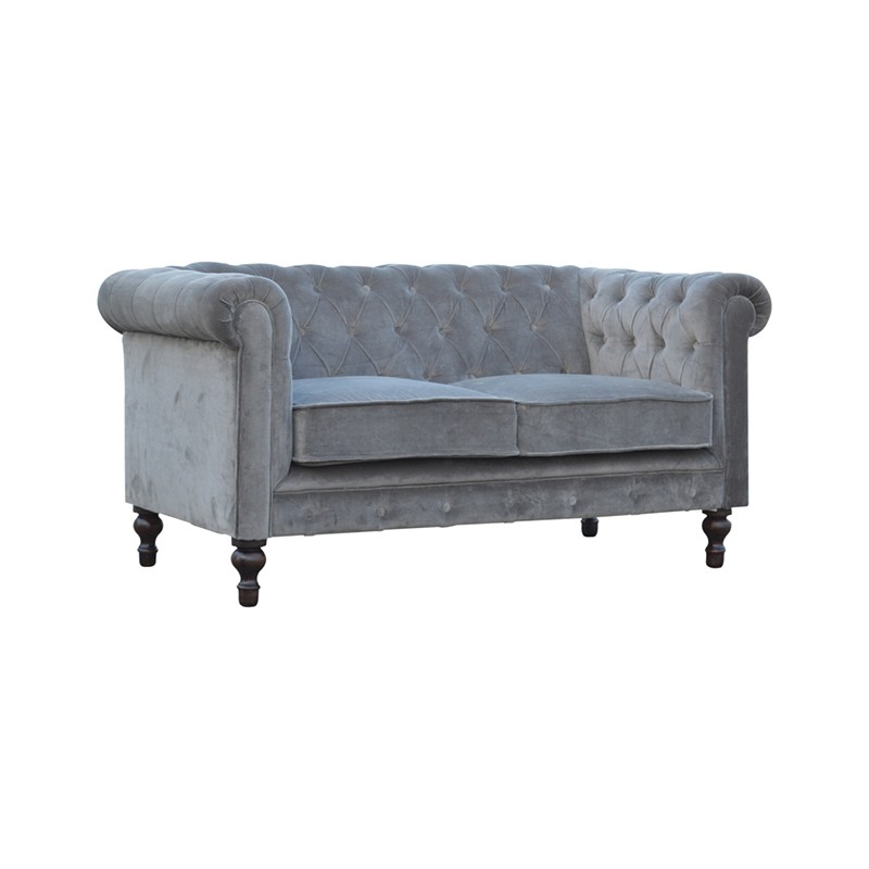 Grey Velvet Chesterfield Sofa  - Artisan Furniture 