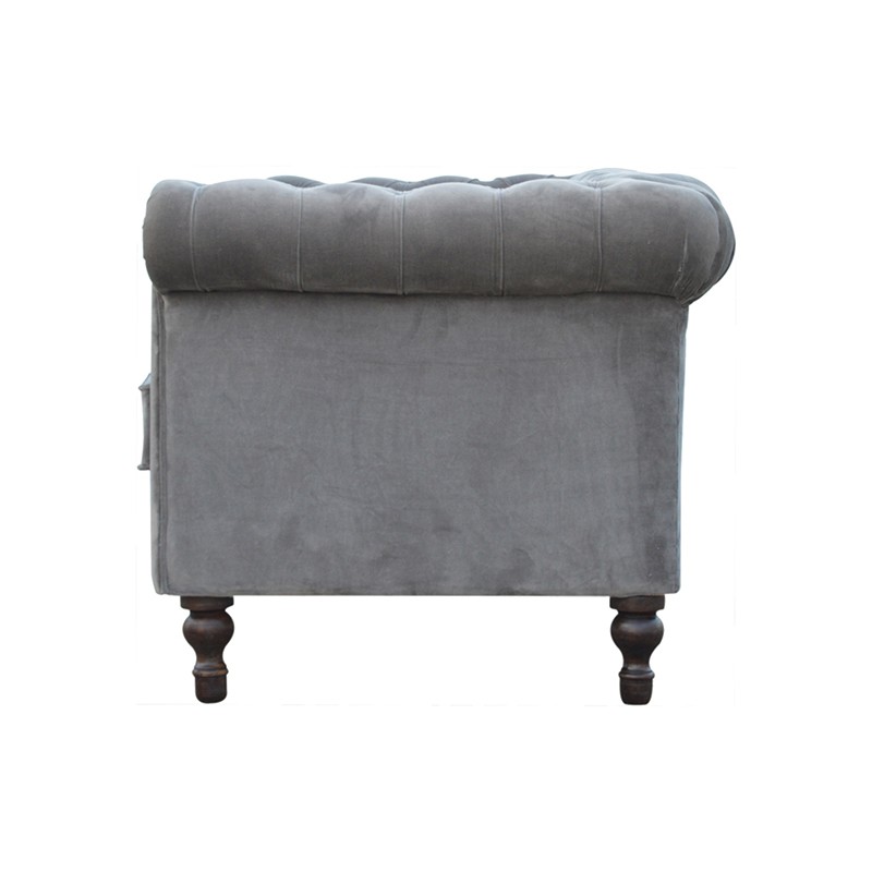 Grey Velvet Chesterfield Sofa  - Artisan Furniture 