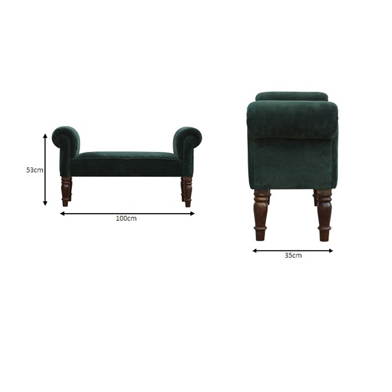 Emerald Velvet Bench  - Artisan Furniture 