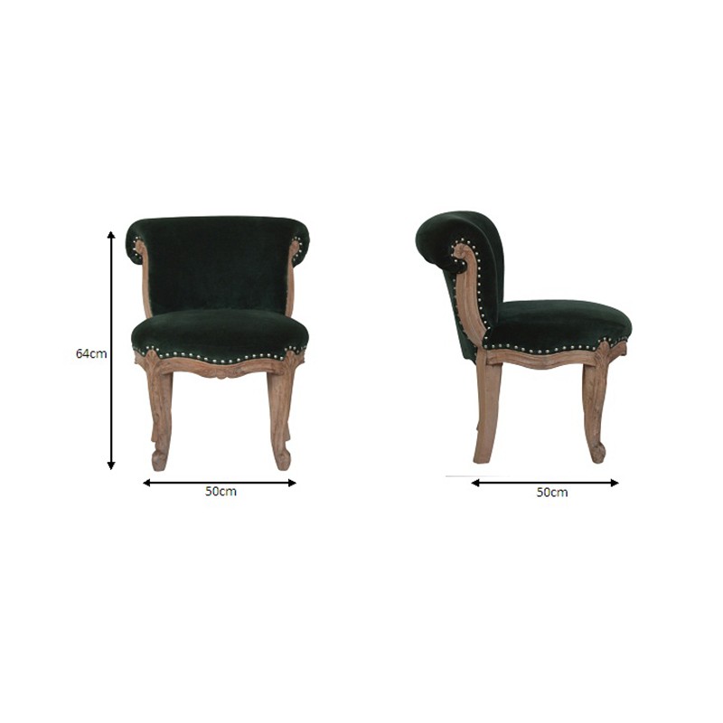 Emerald Green Velvet Studded Chair  - Artisan Furniture 