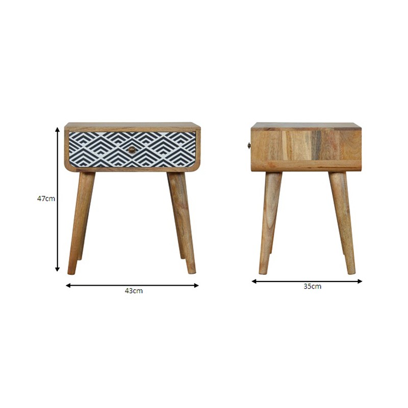 Monochrome Print Bedside  - Artisan Furniture 