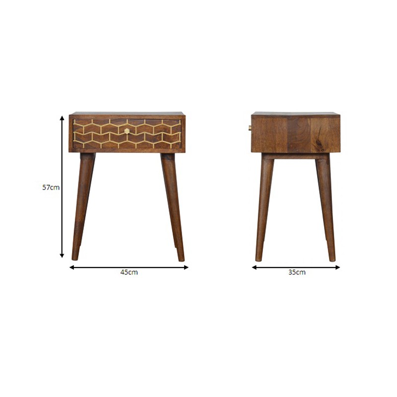 Gold Art Pattern Bedside  - Artisan Furniture 