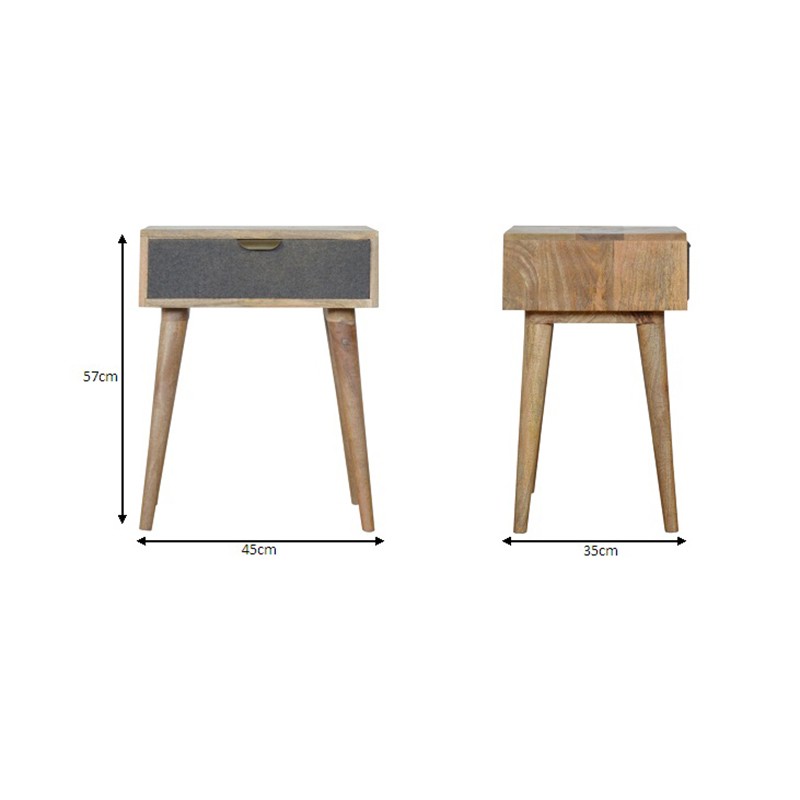 Grey Tweed Bedside  - Artisan Furniture 