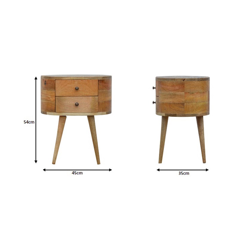 Rounded Bedside Table  - Artisan Furniture 