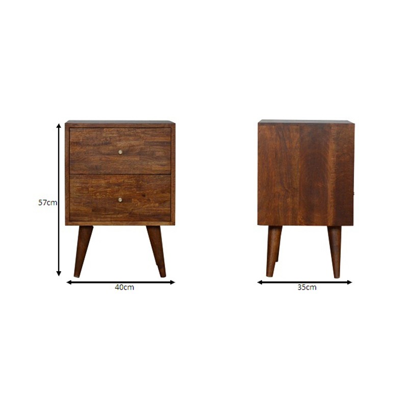 Mixed Chestnut Bedside  - Artisan Furniture 